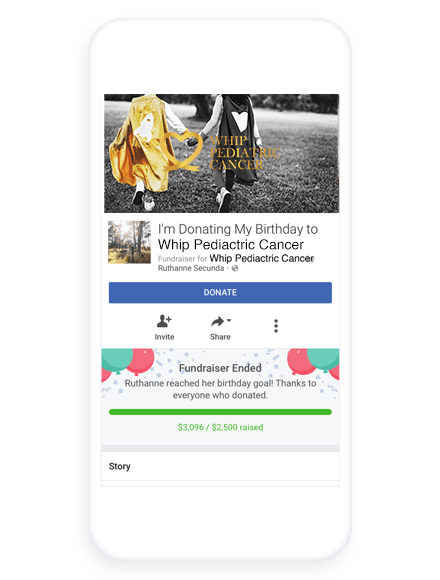 raise money for whip pediatric cancer through facebook