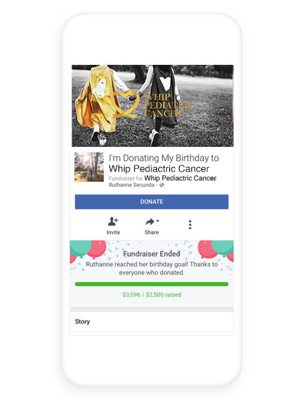 raise money for whip pediatric cancer through facebook
